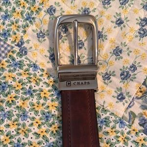 Chaps Kids Belt with Silver Buckle and Brown Strap